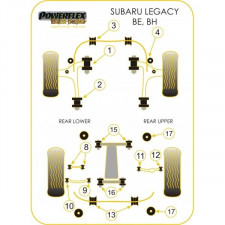 Silent-Bloc Powerflex Black Barre Anti-Roulis Arrière Subaru 17mm (2 Pièces)