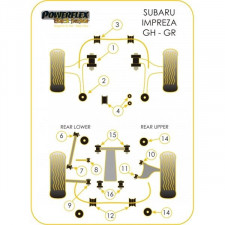 Powerflex Bushing Black Rear Wishbone Rear Bush Subaru 07-10 and 08-10 (4 Pieces)