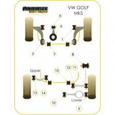 Silent-Bloc Powerflex Black Triangle Rear Ext Volkswagen Golf V (2 Stück)