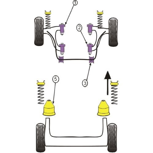 Powerflex Bushing Front Wishbone Front Bush Peugeot 205 / 309 GTI (2 Pieces) - PF-F50211-2 - PFF50-211 - 5055676506146