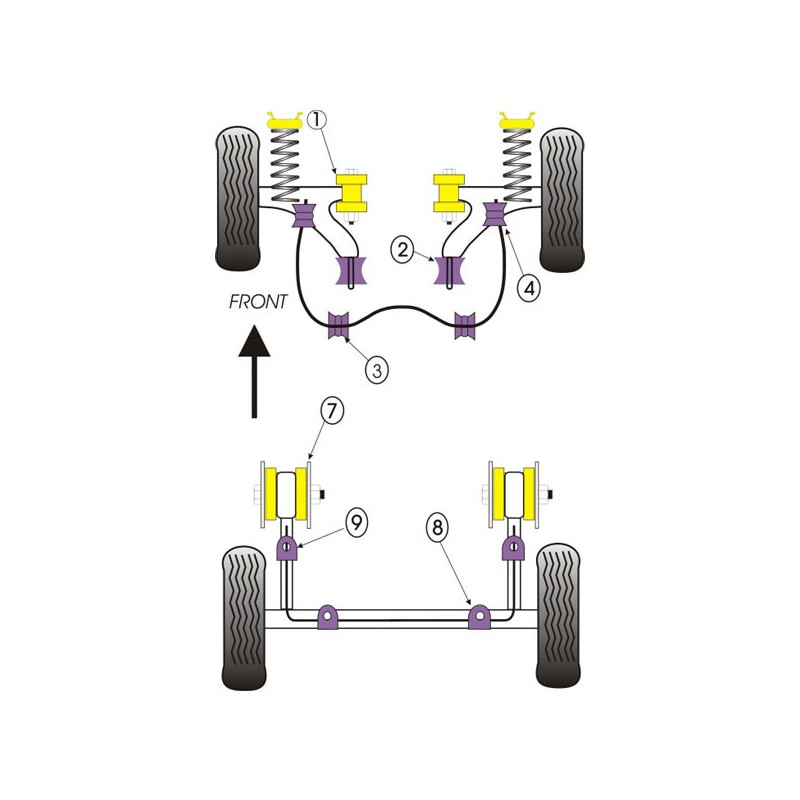 Silent-Bloc Powerflex Arrière Triangle Avant Volkswagen Golf 1 (2 Pièces) - PF-F85213-2 - PFF85-213 - 5055676510457