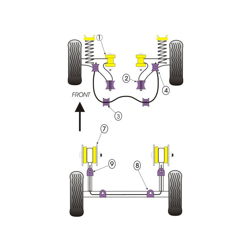 Silent-Bloc Powerflex Arm Hinterachse Volkswagen Golf 1 (2 Stück) - PF-R85220-2 - PFR85-220 - 5055676510501