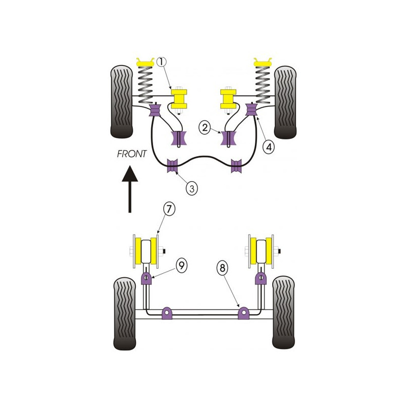 Powerflex Bushing Rear Anti-Roll Bar Volkswagen Golf 1 (2 Pieces) - PF-R85226-2 - PFR85-226 - 5055676510532