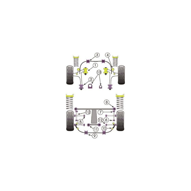 Powerflex Rear Tie Bar to Hub Front Bush Subaru Impreza Turbo WRX & STI (2 Parts) - PF-R69117-2 - PFR69-117 - 5055676508287