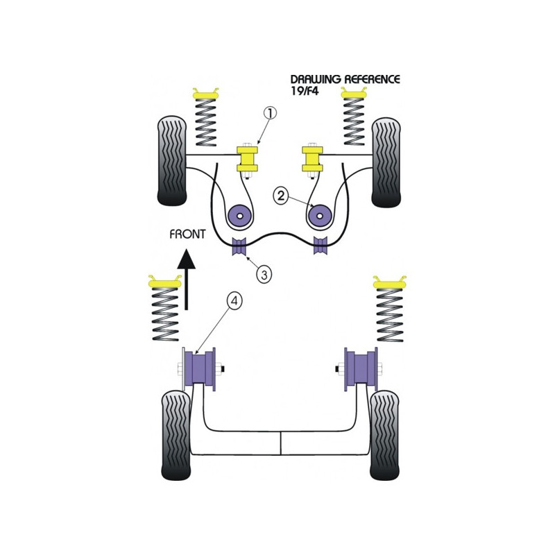 Silent-Bloc Powerflex Bras Arrière Ford Puma / Ford Fiesta MK4 (2 Pièces) - PF-R19707-2 - PFR19-707 - 5055676503701