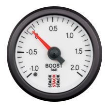 Stack Turbo Pressure Gage -1/+2 Bars Mechanical White Background