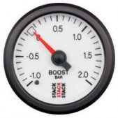 Manomètre Stack Pression Turbo -1/+2 Bars Mécanique Fond Blanc