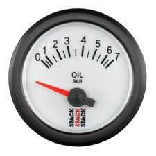 Strumento manometro Stack Pressione di Olio  0-7 Bar Elettrico Bianco