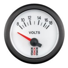 Stack Gauge Voltmeter 8-18 volt Electric White