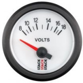 Manomètre Stack Voltmètre 8-18 volt Electrique Blanc