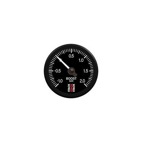 Manomètre Stack Pression Turbo -1/+2 Bars Pro Electrique Fond Noir