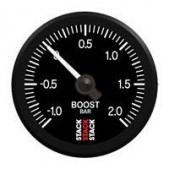 Manomètre Stack Pression Turbo -1/+2 Bars Pro Electrique Fond Noir