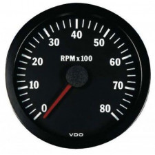 VDO Rev-counter 8000 RPM Diameter 100 Black Background 4 / 6 / 8 Cylinders Diesel / Fuel