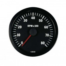 VDO Rev-counter 8000 RPM Diameter 52 Black Background 4 / 6 / 8 Cylinders Diesel / Fuel