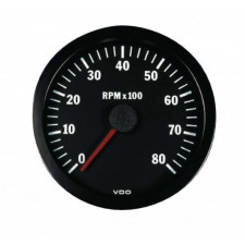 VDO Rev-counter 6000 RPM Diameter 52 Black Background Diesel