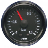 VDO Turbo Pressure Gage 1.5 Bar Diameter 52 Black Background