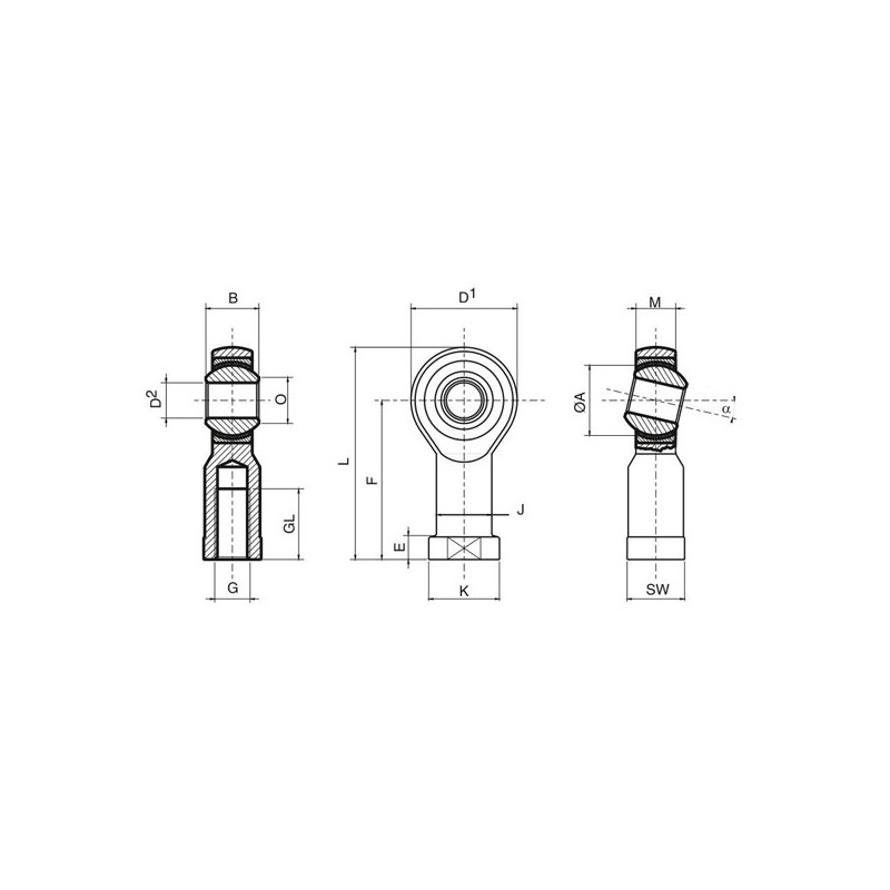 Verstärkte Kugel Rodobal SE Weiblich Linksgewinde 20mm / 1.5mm - RO-RFL-20SE - RFL20SE - 3661768316139