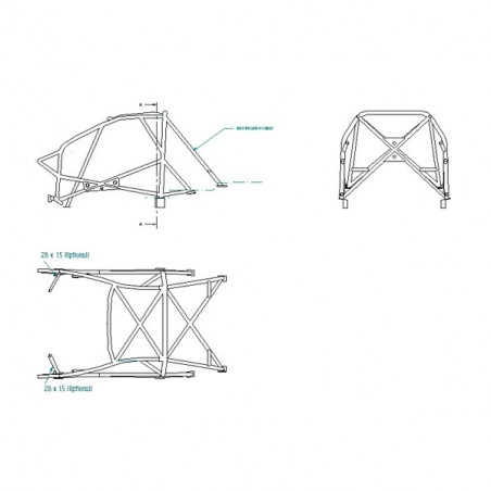 Sparco Roll Cage Peugeot 206 Weld-in (HES1090404) 37kg - GT2i