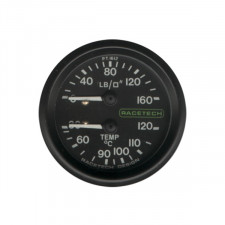 Strumento Pressione Olio 100 PSI / Temperatura Olio 110°C 2.13m Racetech Illuminato