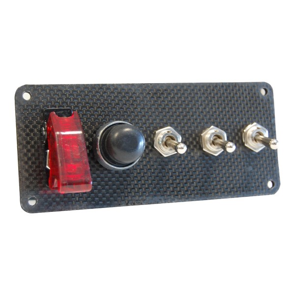 Pack Partenza 3 Accessori Targa Carbonio Genuino Interruttori + Pulsadore - LU-SPA5A - 3661768289211