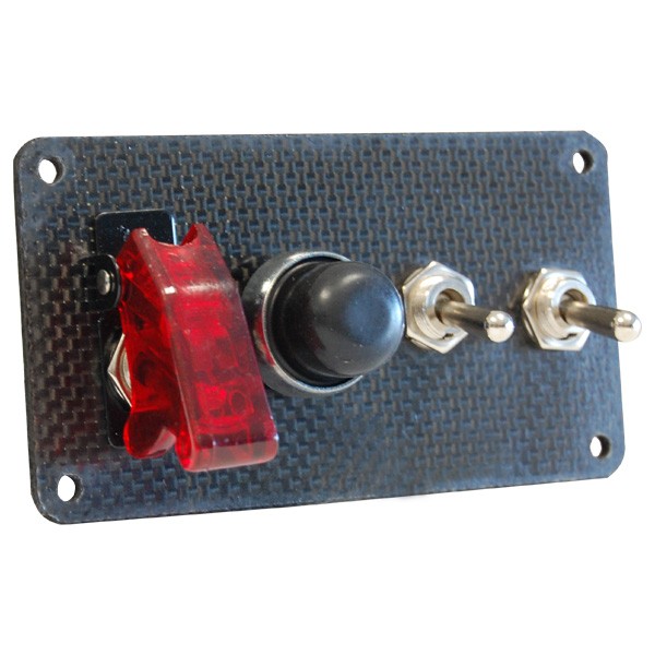 Pack Partenza 2 Accessori Targa Look Carbonio Interruttori + Pulsadore - LU-SPA7C - 3661768332054