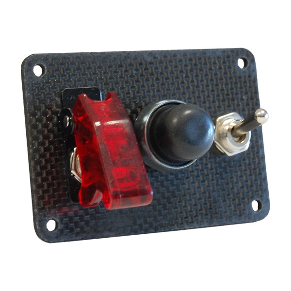 Pack Partenza 1 Accessori Targa Carbonio Genuino Interruttori + Pulsante - LU-SPA8B - 3661768289204