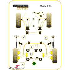 Powerflex Bushings Black Rear Differential Rear Bush BMW E36 (2 Pieces)
