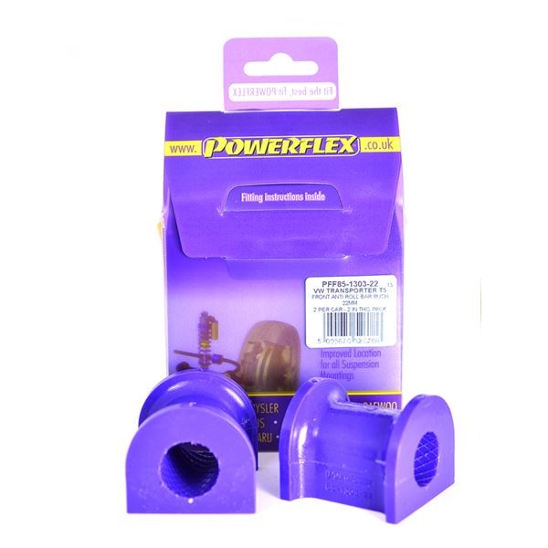 Silent Bloc POWERFLEX Barra Anti-Rollio Anteriore 22mm Volkswagen Transporter T5 (2 Pezzi) - PF-F851303-22-2 - PFF85-1303-22 - 5055676526786