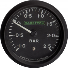 Racetech Turbo Pressure Gage -1 / +2.5 Bars Black