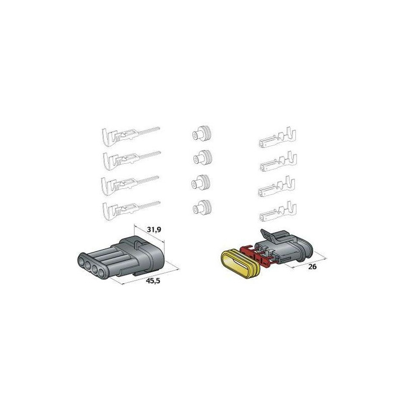 4 Poles Watertight Connectors - FRL-B90534 - 3660343095346