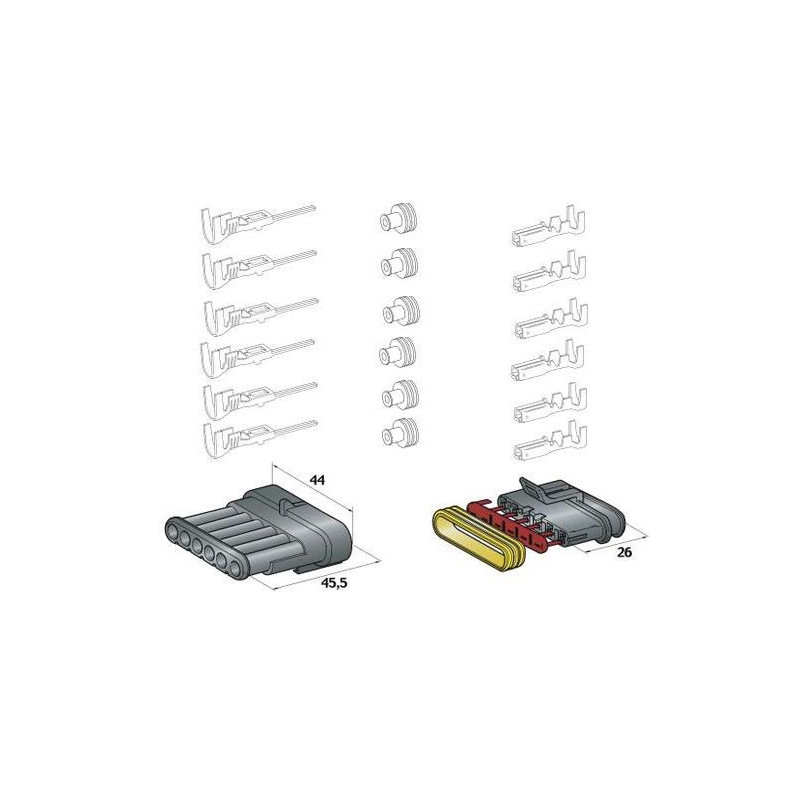 6 Poles Watertight Connectors - FRL-B90536 - 3660343095360