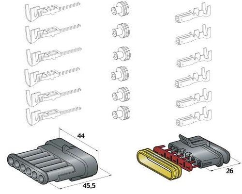 6 Poles Watertight Connectors - FRL-B90536 - 3660343095360
