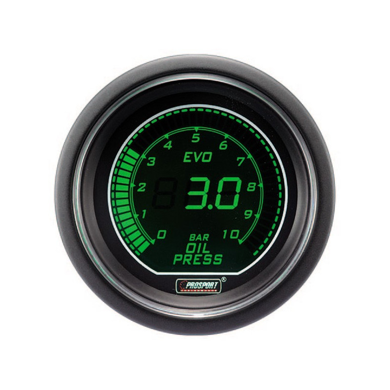 Pro-Sport Digitaler Öldruckmesser 52mm 0 bis 7Bar Grün/Weiß - CT-PH-005-V-BL - 216EVOWGOP - 3661768389201