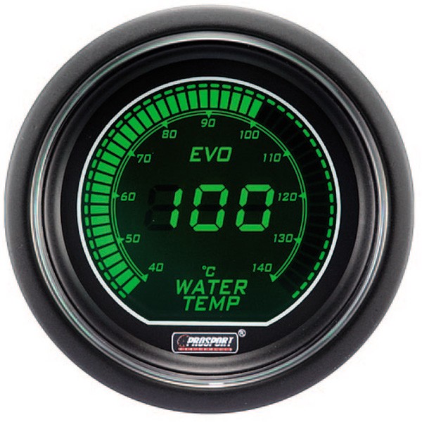 Pro-Sport Digital Manometer Wassertemperatur 52mm140°C Grün/Weiß - CT-TE-005-V-BL - 216EVOWGWT - 3661768389218
