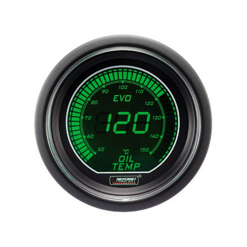 Pro-Sport Digital Manometer Oil Temperature 52mm150°C Grün/Weiß - CT-TH-005-V-BL - 216EVOWGOT - 3661768389225