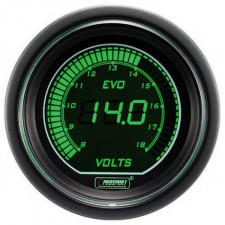 Strumento Digital Pro-Sport Voltmetro  52mm 8 a 18Volt Verde/Bianco