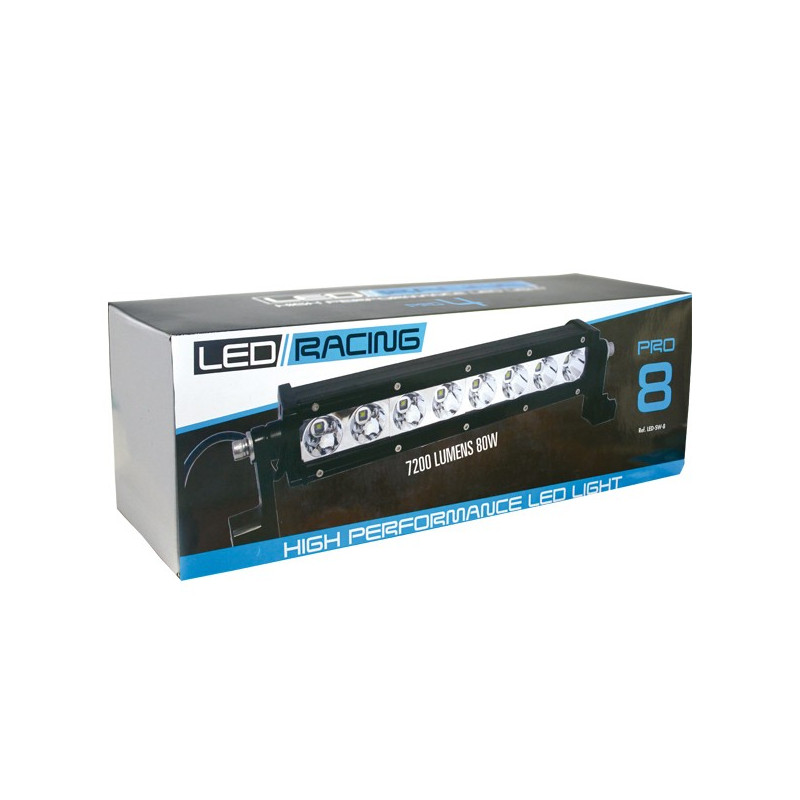 Phare LED RACING Pro SW-8 noir 8 Modules 7200 Lumens 80w - LED-SW-8 - 3661768514214