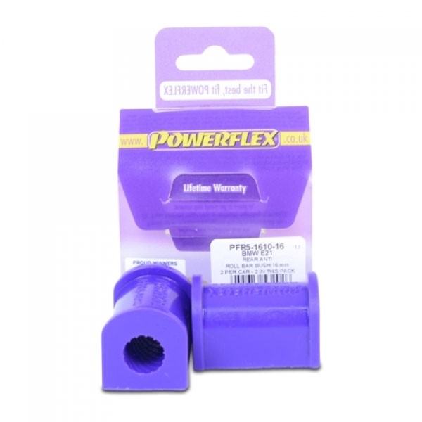 Silent Bloc Powerflex Barre Anti-Roulis Arrière 16mm BMW E21 x2 - PF-R5161016-2 - PFR5-1610-16 - 5055676534026