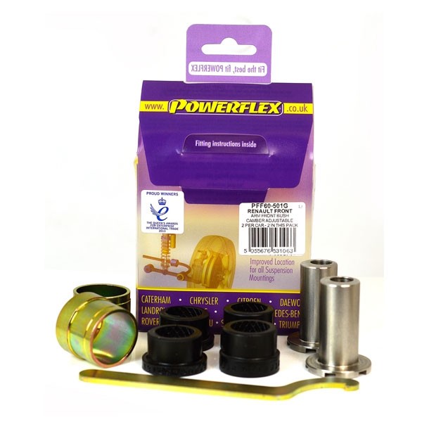 Silent Blocs POWERFLEX Vorderes verstellbares Dreieck Renault Megane 2 RS 225 R26 (2 Stück) - PF-F60501G-2 - PFF60-501G - 5055676531063
