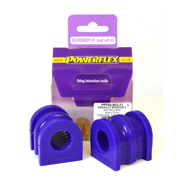 Silent Blocs POWERFLEX Anti-Roll vorne 21mm Renault Mégane 2 RS 225 R26 (2 Stück) - PF-F6080321-2 - PFF60-803-21 - 5055676531872