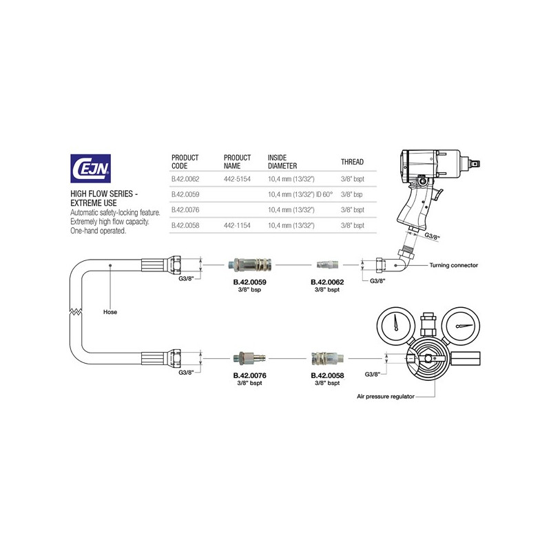 Paoli Schnellkupplung weiblich 3/8" für Schlauch - PAO-B420059 - B.42.0059 - 8053256029334