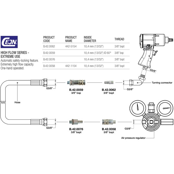 Paoli Schnellkupplung weiblich 3/8" für Schlauch - PAO-B420059 - B.42.0059 - 8053256029334