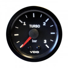 VDO Turbo Pressure Gage 0-3 Bars Diameter 52 Mechanic Black Background 