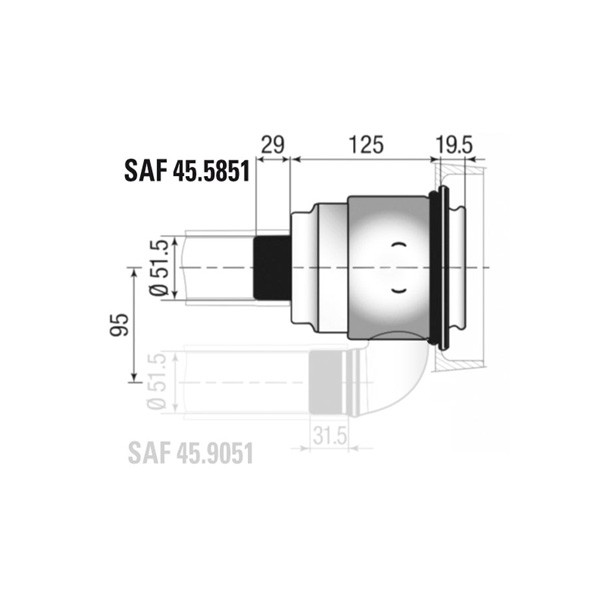 Staubli Bulkhead Connection End - G-SAF45-5851JV - SAF 45.5851/JV - 3661768579251