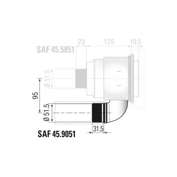 Collettore di presa per boccole pasaparete Staubli - G-SAF45-9051 - SAF45.9051 - 3661768579268