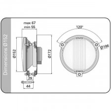 Optique sur Rotule Anti-Brouillard GT2i 152mm