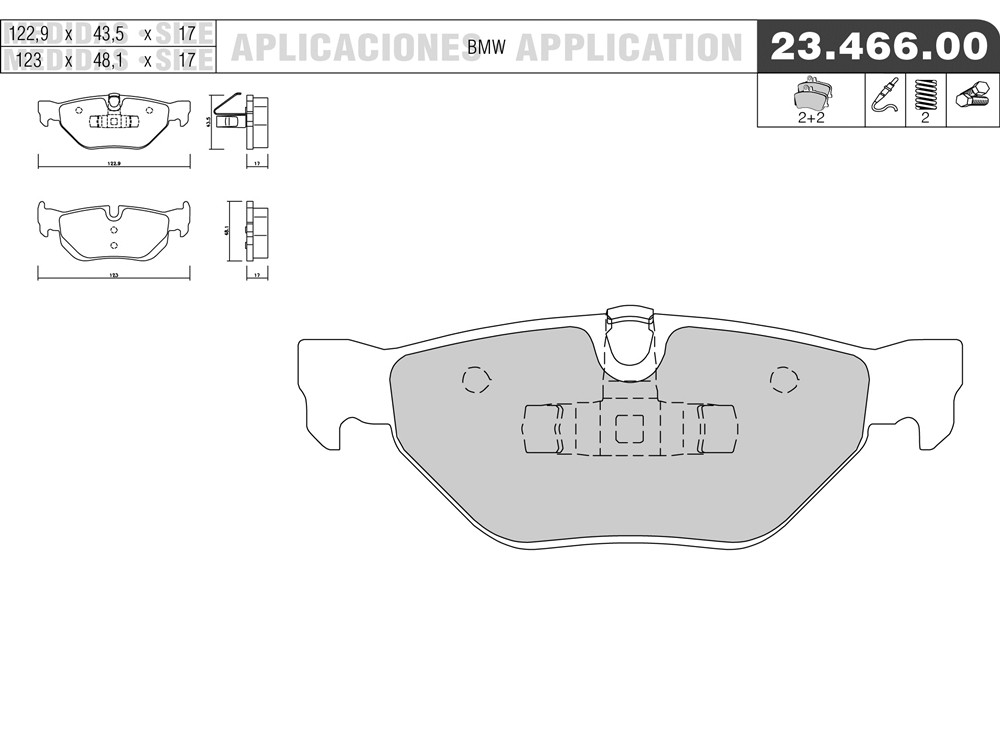 Road & Sport Rear Brake Pads BMW Serie 1 E81-E82-E87-E88 2004-11 Serie 3 E90-E91-E92-E93 2005-11 BMW SUV X1 E84 2009- - GA-2346600 - 2346600 - 8400160346604