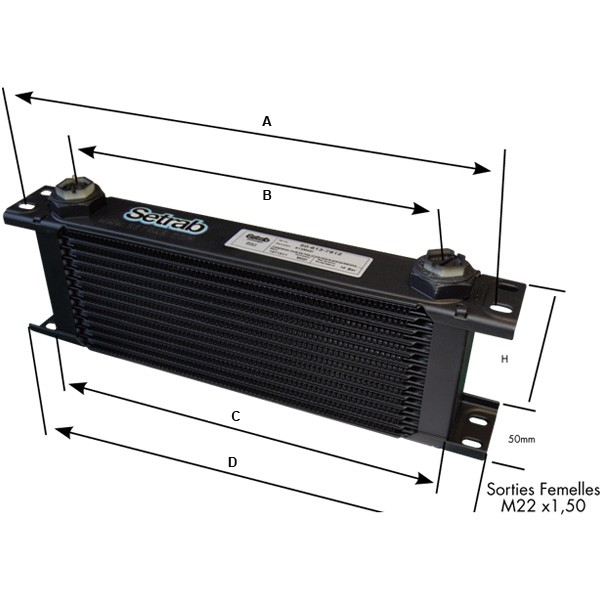 Setrab Oil Cooler 16 row Serie 6 M22x150 - G-616M22I - 616M22I - 3661768008737