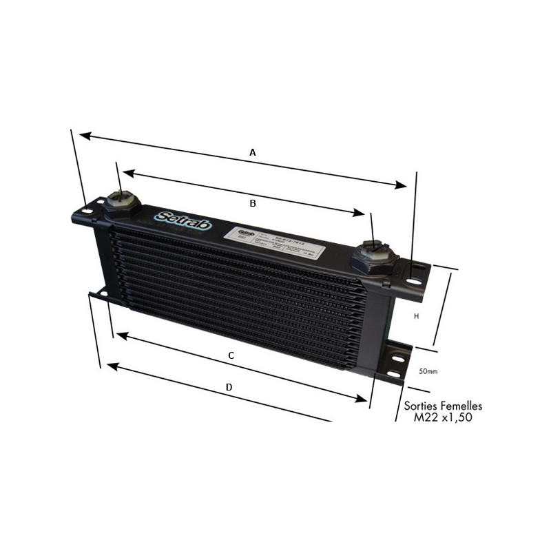 Ölradiator Setrab 19 Reihen Serie 6 M22x150 - G-619M22I - 619M22I - 3661768008744
