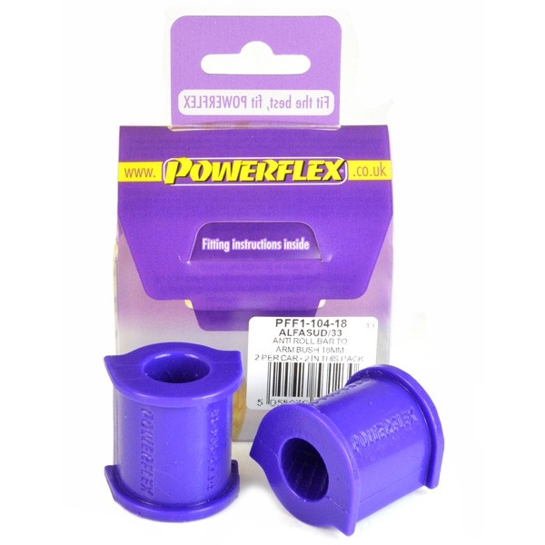 Silent Bloc Powerflex Barra Anti-Rollio Anteriore Alfa Romeo 33 (2 pezzi) - PF-F0110418-2 - PFF1-104-18 - 5055676531230